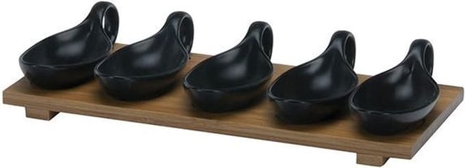BRICARD 7912 SCHAALTJES SET | ZWART - BAMBOO 6-DELIG