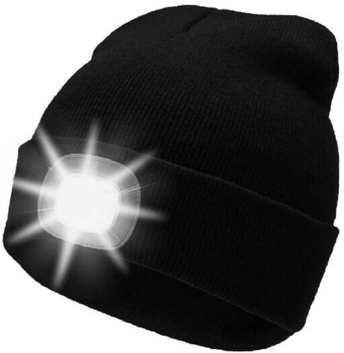 Muts met LED-Verlichting – USB Oplaadbare Hoofdlamp - Beanie - Unisex