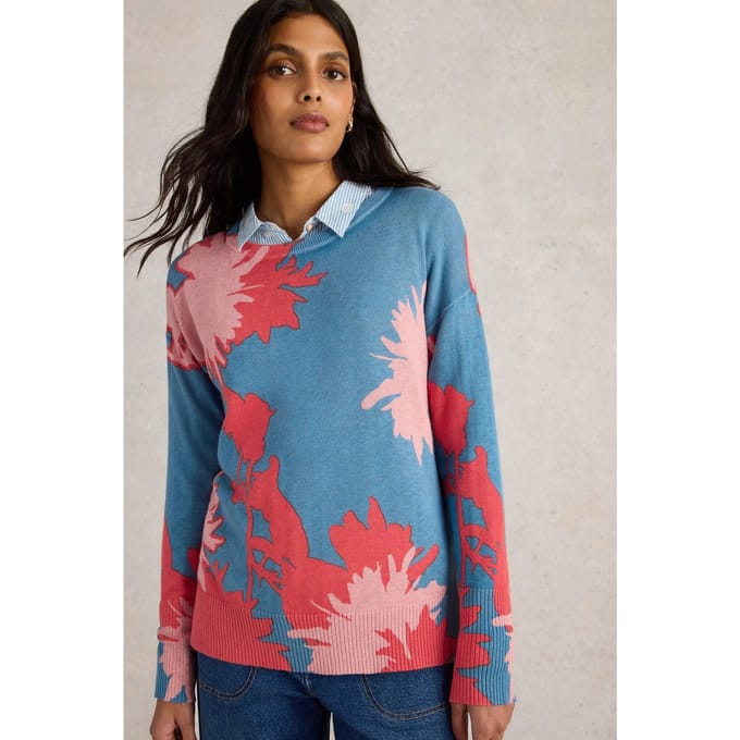 White Stuff Olive Floral Jumper Blue Print Taglia: 14 | Maglioni a maglia Outlet | Donna | Blu