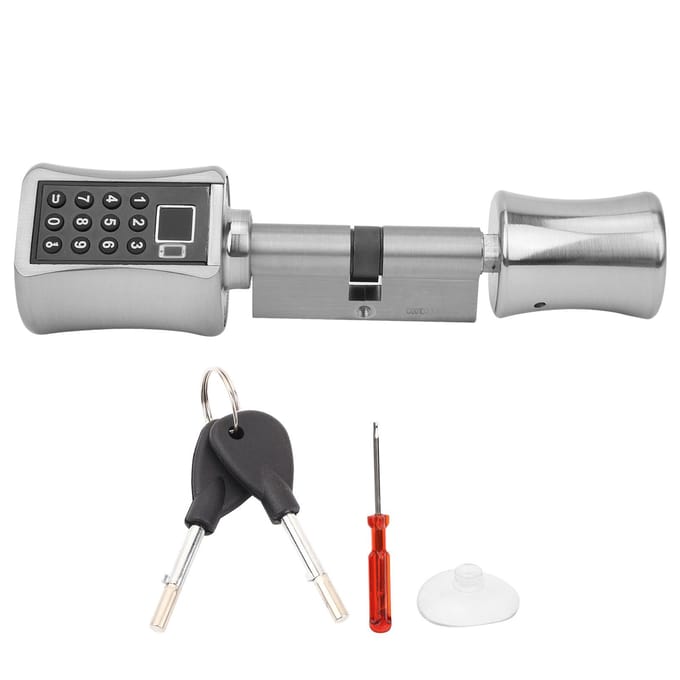 For Tuya Bluetooth Lock Fingerprint Password Intelligent Security Anti?Theft Key Cylinder Lock for gray