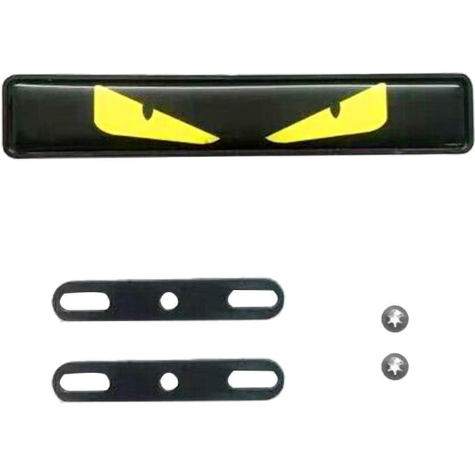 1x Badge de calandre avant de voiture, autocollant lumineux, emblème lumineux LED, œil de démon black
