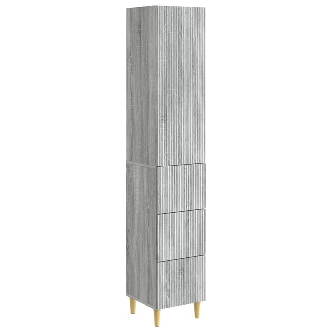 vidaXL - Kast - Set - 2 - st - Grijs - Sonoma - Bewerkt - hout