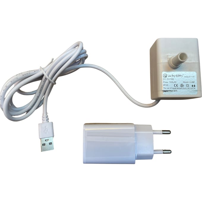 Lucky-Kitty keramische kattenfontein - Micro pomp USB met adapter