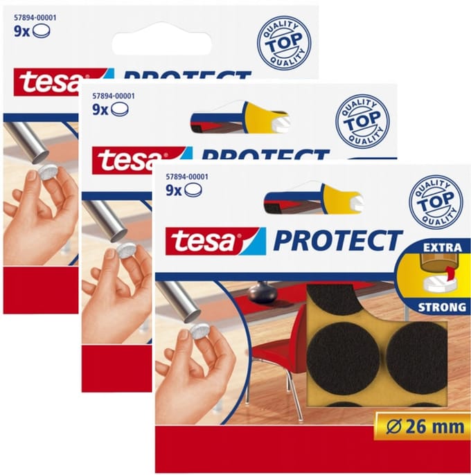 Tesa Protect - Filten Onderzetters - Ø 26 mm - Bruin - Set van 3