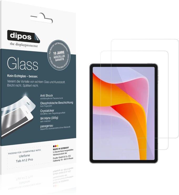 dipos – 2x Pantserfolie geschikt voor Ulefone Tab A12 Pro | 9H Screenprotector