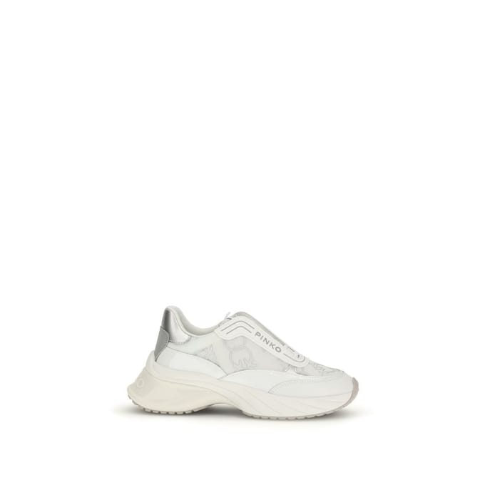 PINKO Witte Kalverenleren Bos Taurus Chunky Sneakers