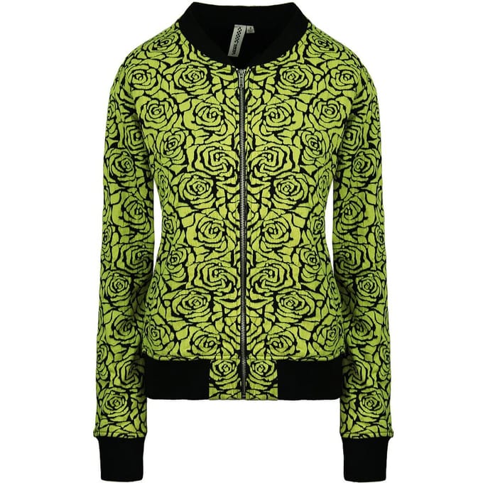 Vans Off The Wall Long Sleeve Zip Up Printed Womens Yellow Track Jacket V2YRD2P