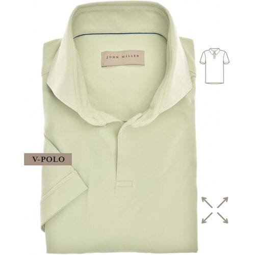 John Miller Slim-Fit Hyperstretch Short Sleeve V-Polo Licht Groen / male