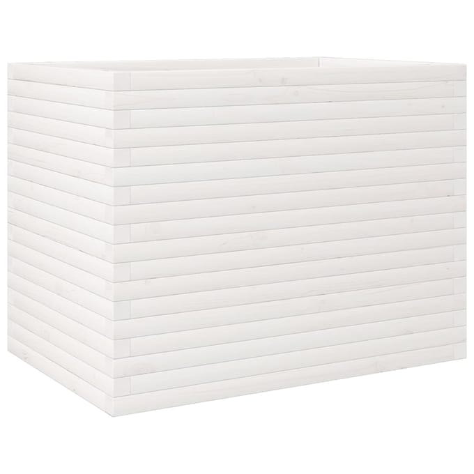 vidaXL - Plantenbak - 90x60x68,5 - cm - massief - grenenhout - wit