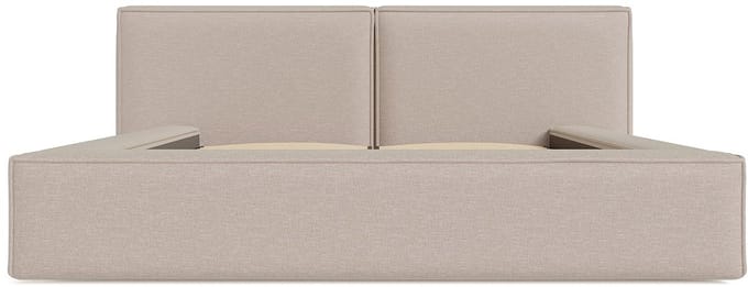 Vente-unique Bed met opbergruimte stof beige 140 x 190 cm