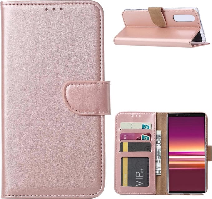 Sony Xperia 5 Hoesje Rose met Pasjeshouder