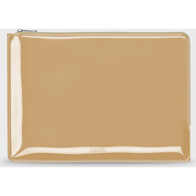 Padded Patent Beige Laptop Case 14"