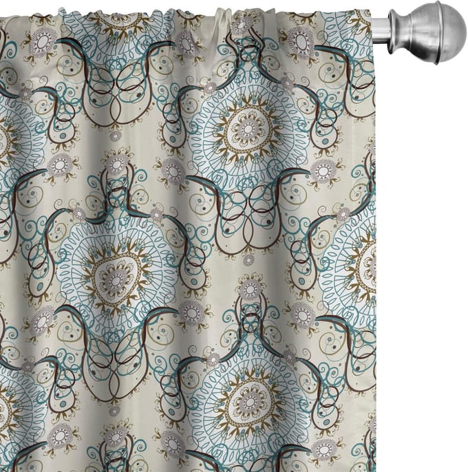 ABAKUHAUS Royal Rich Rococo – 2x75x175 cm microvezel halverduisterend multicolor
