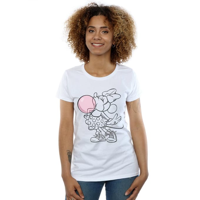Disney Dames/Dames Minnie Mouse Gum Bubble Katoenen T-Shirt (Wit)