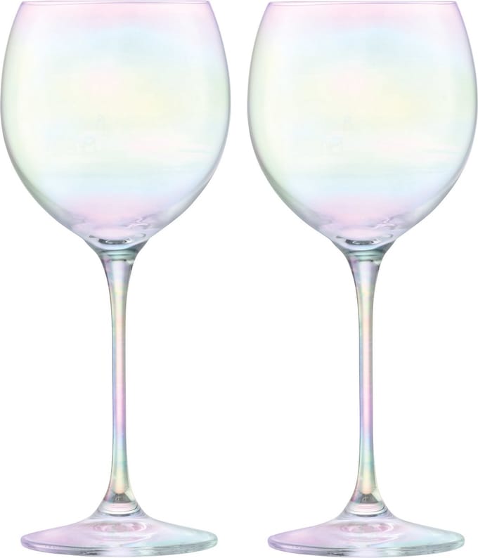 L.S.A. - Polka Wijn Glas 400ml Set van 4 Stuks Assorti - Transparant