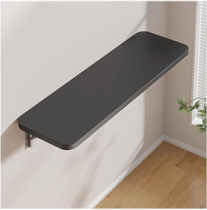 Wandbureau Klaptafel - Opklapbaar Bureau - Ruimte Besparen - Stevige Beugels - 60x30 cm - Zwart