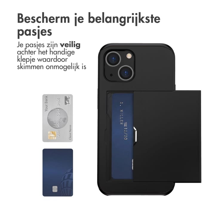 imoshion Hoesje met Pasjeshouder - Geschikt voor Apple iPhone 14 Plus - Zwart