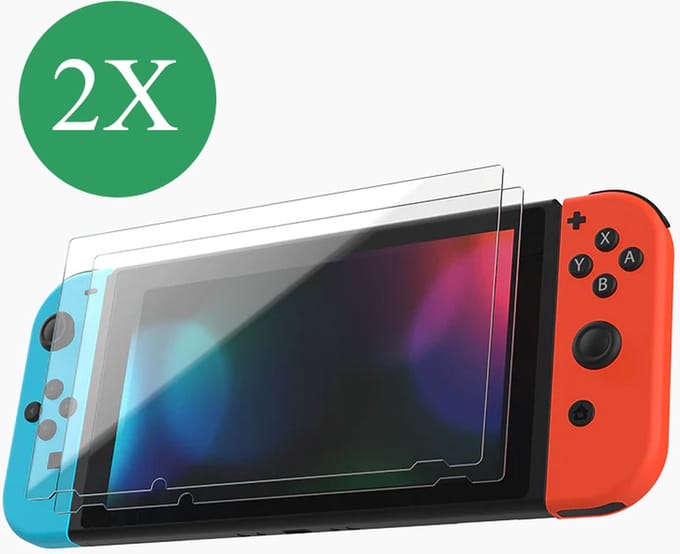 Fonu Screenprotector - Geschikt voor Nintendo Switch - Ultrabright Glas - 2 Stuks