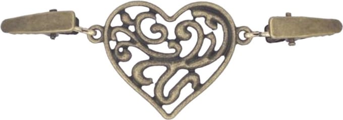 Fako Bijoux® - Vestsluiting - Vestclip - Vestklem - Hart - Bronskleurig