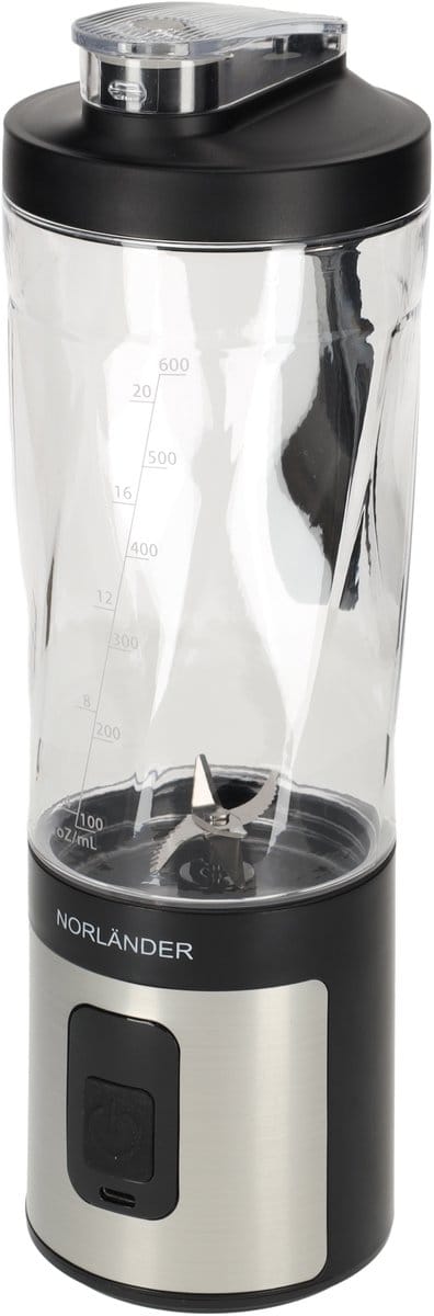 NORLÄNDER On The Go Blender - draagbare blender - zwart - 600 ml