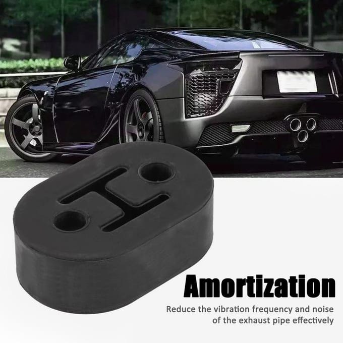Tuyau d'échappement de voiture 2 trous Supports en caoutchouc Support Silent-bloc Isolant Black