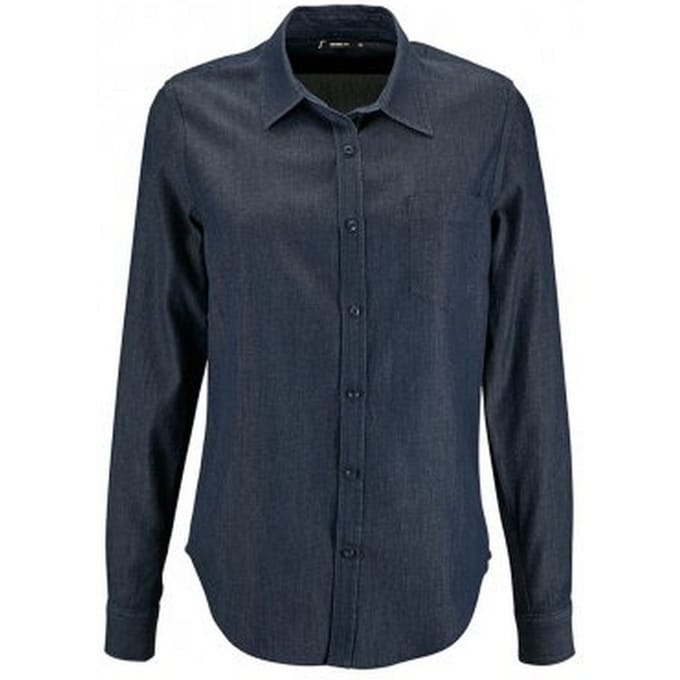 SOLS Dames/dames Barry Denim Shirt met lange mouwen (Denim Brut)