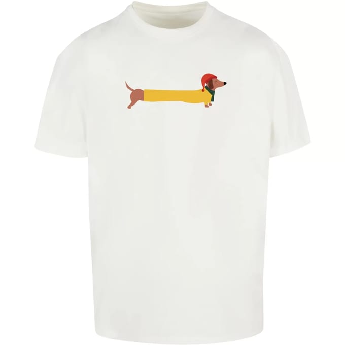 Merchcode - Christmas Dog Heren Tshirt - L - Wit