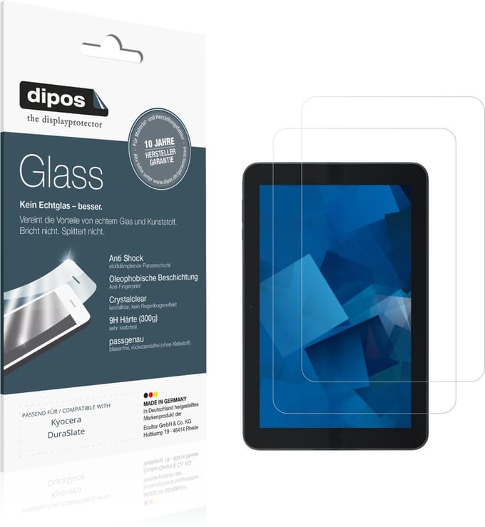 dipos – 2x Pantserfolie geschikt voor Kyocera DuraSlate | 9H Screenprotector
