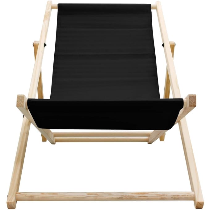 ECD Germany garden opvouwbare houten ligstoel zwart met armleuningen 3 ligposities tot 120 kg comfortabele tuinstoel strandstoel balkonstoel campingstoel relaxstoel vouwstoel zonnestoel geschikt voor tuin terras en balkon