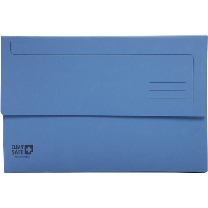 Pocketmap Exacompta Clean'Safe A4 400gr blauw 5 stuks
