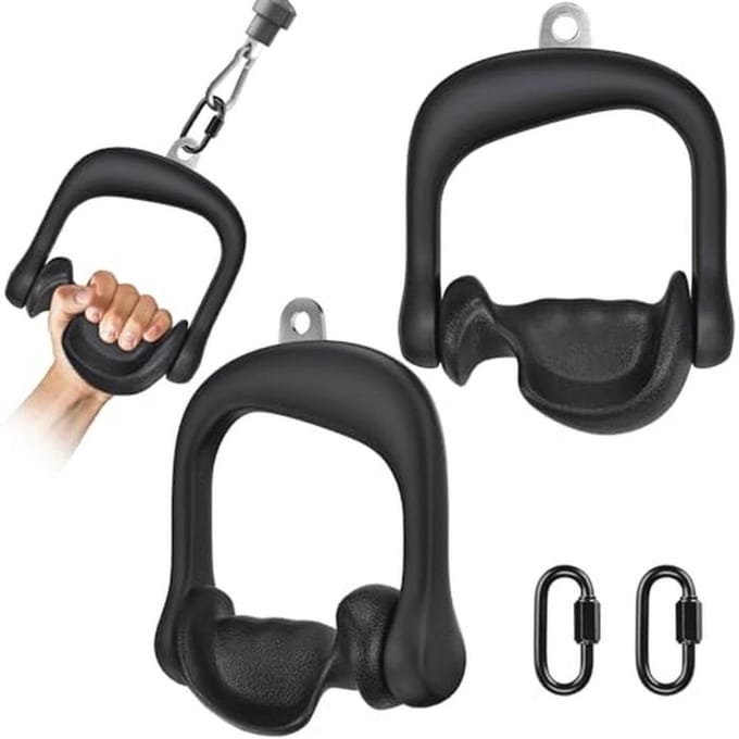 Ergonomische D-handvatten voor Kabelmachines - 360 Rotatie - Set van 2