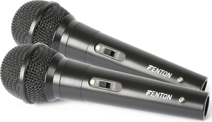 Karaoke microfoon - Fenton DM100 - Set van twee karaoke microfoons - Ook perfect voor DJ's - Zwart