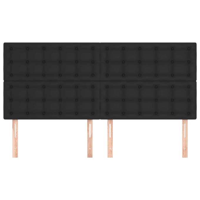 vidaXL - Hoofdbord - zwart - 200x5x118/128 - cm - kunstleer