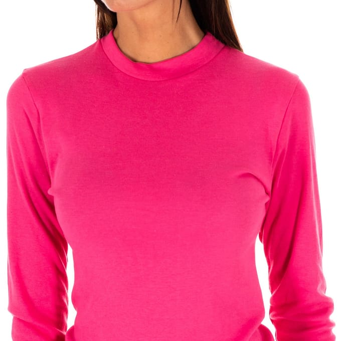 T-shirt met lange mouwen en halfhoge kraag 1625-M dames