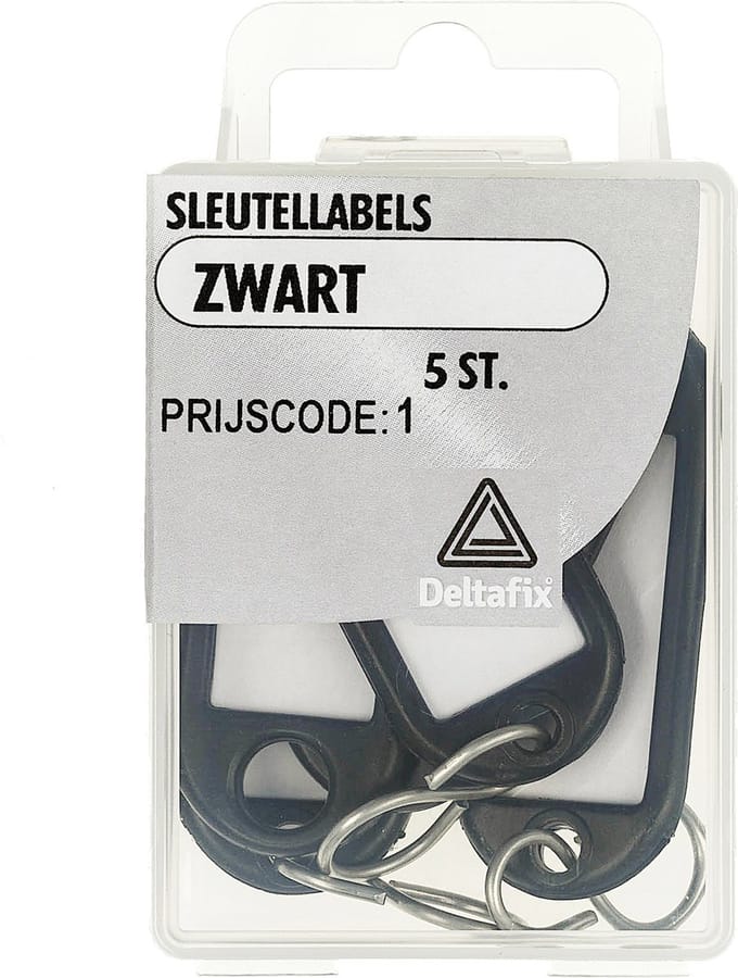 Deltafix sleutel toebehoren sleutellabels zwart zwart 5 st.