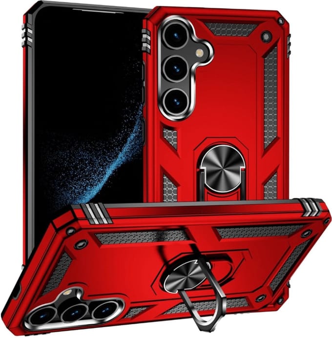 Cityhoesje - Backcover Armor - Ring - Geschikt voor Samsung S26 Plus - Rood