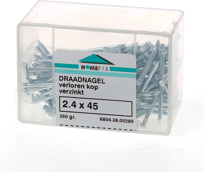 Homefix draadnagel verzinkt verloren kop kuip 2.4X45 (200gr)