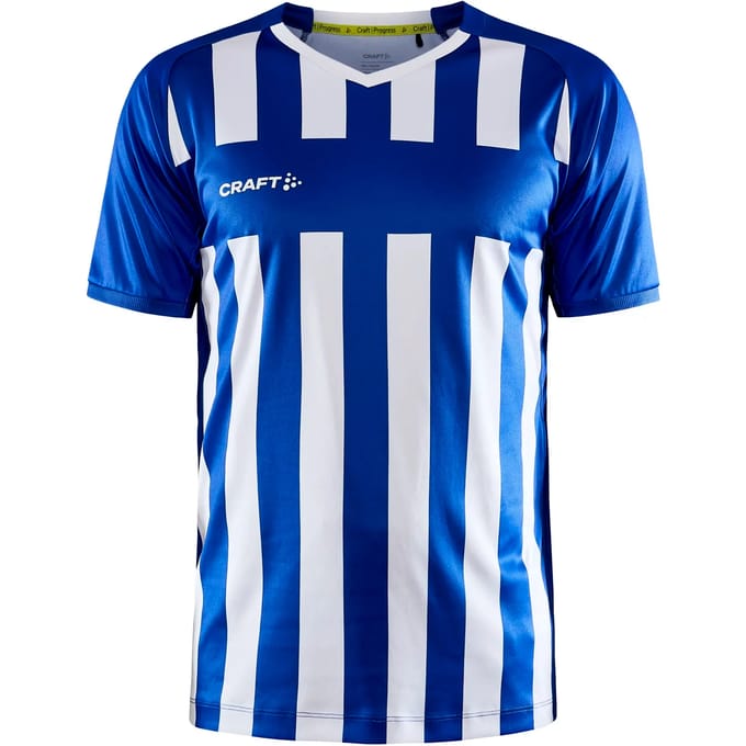 Craft Progress 2.0 Stripe Shirt Korte Mouw Heren - Royal / Wit | Maat: M