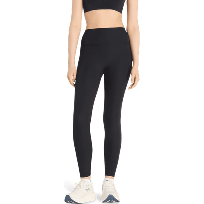 New Balance Ribbed High Rise Legging Leggings Dames - Zwart - Maat M - Poly Jersey