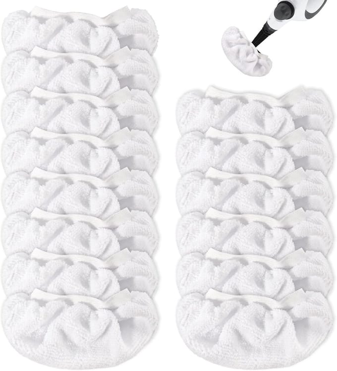 Universele Stoompads - Reserveovertrek Doeken - Stoom Reinigen - Herbruikbaar Wasbaar - 14x7.5cm - Wit