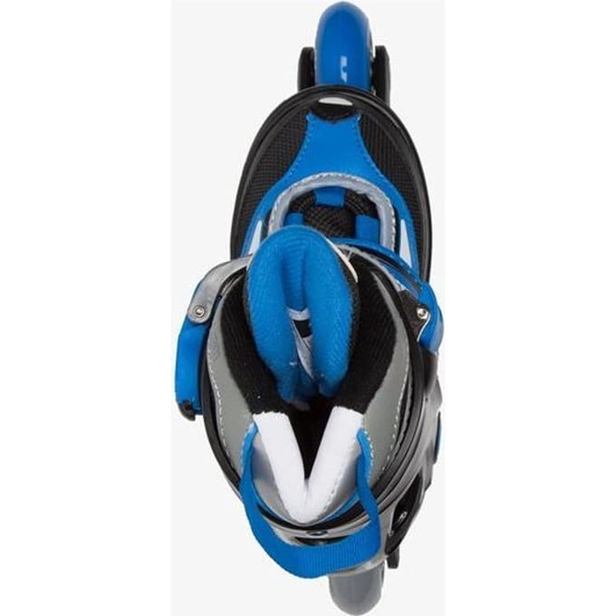 Nijdam Junior Inlineskates - Semi-Softboot - Zwart/Blauw/Grijs - 30