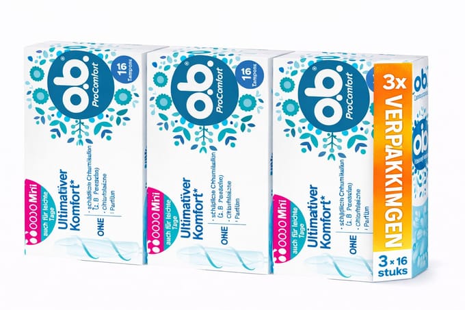 o.b. ProComfort Mini Tampons – 3-pack (3 × 16 stuks)