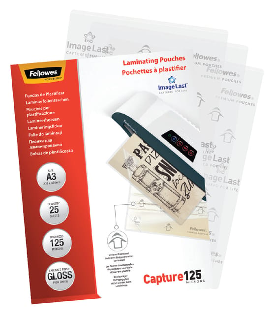 Fellowes lamineerfolie ImageLast, glanzend, A3, dikte 125 micron, 25 stuks