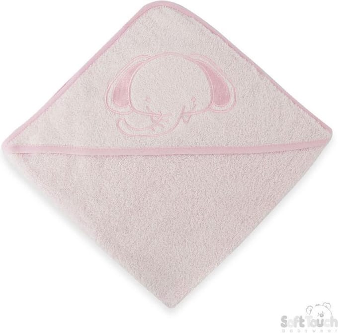 Soft Touch Badcape Elephant 70 X 70 Cm Katoen Roze