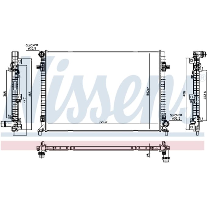 Radiator, motorkoeling NISSENS 606705