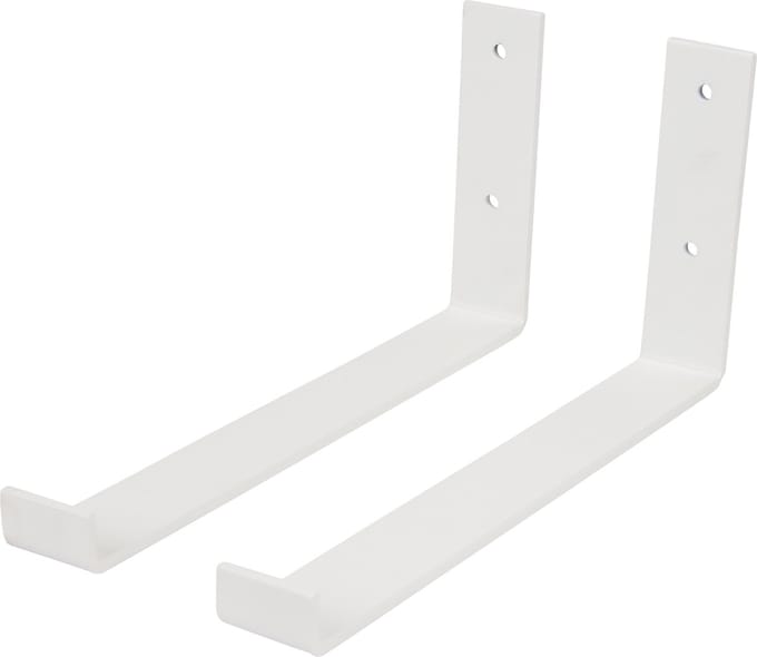 Marcellis - 2x Industriële plankdrager XL - Voor plank 30cm + schroefset - mat wit - staal - T4