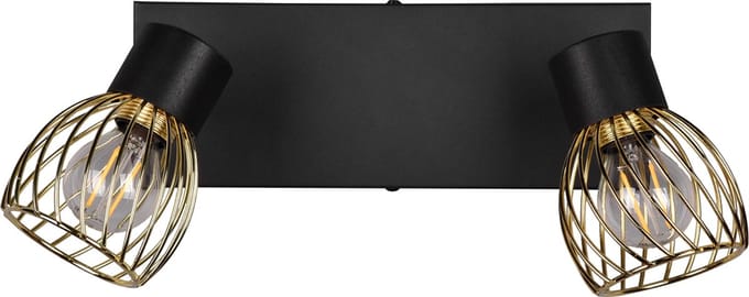 REALITY ARDON - Spot - Zwart-goud - excl. 2x E14 4,9 W - Plafondbevestiging