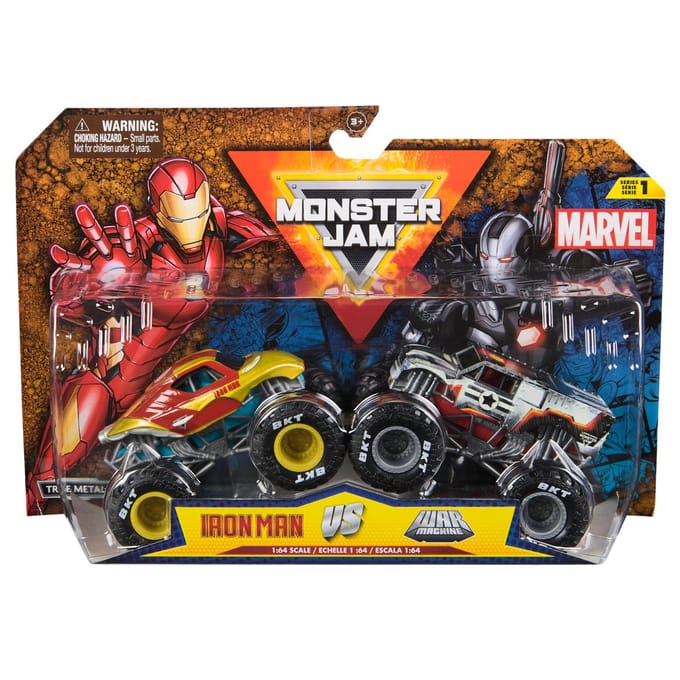 Monster Jam Marvel - Schaal 1:64 - Metaal - 2 Pack assortiment