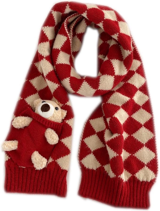 Kindersjaal – Sjaal Kinderen – Beertje – Rood