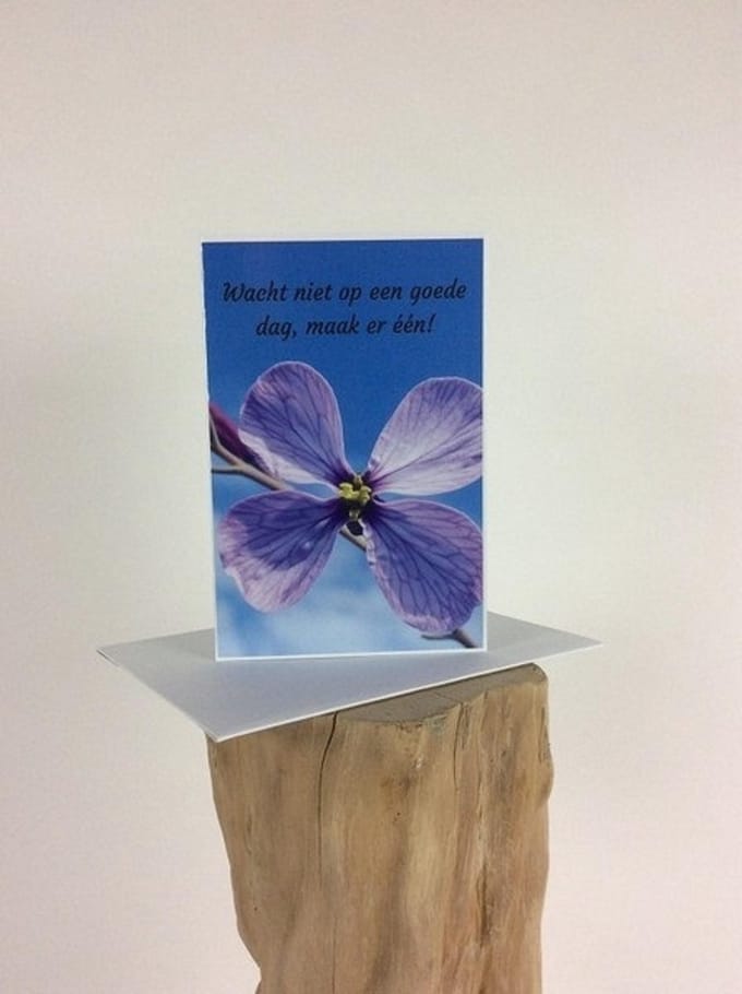 Postkaart dubbel incl envl Wacht niet op